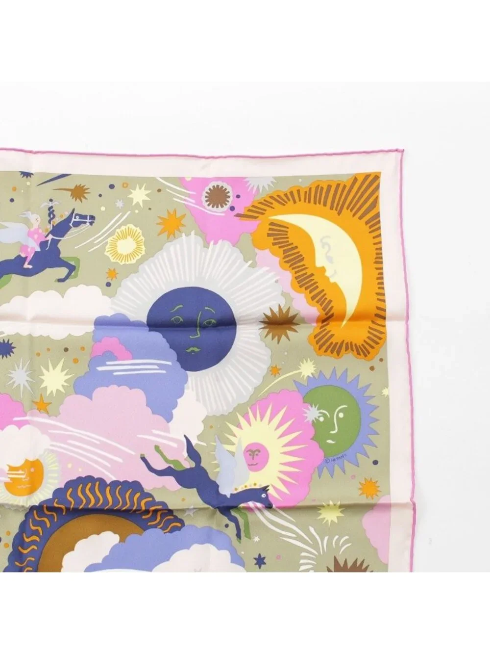 Hermes Carre 70 Au Royaume D'helios Kingdom of Helios Silk Scarf Purple